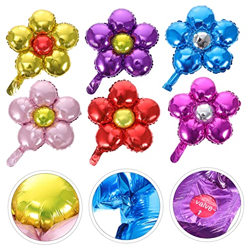 HOLIDYOYO 12 Stück Teiliges Blumen Folienballons in Gold Rot Dunkelblau Bunte Partydeko für Kindergeburtstag Hochzeit Babyparty und Festliche Feiern von HOLIDYOYO