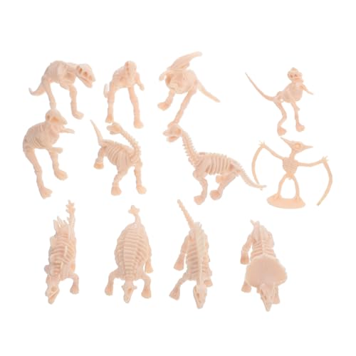 HOLIDYOYO 12 Stück Teiliges Dinosaurier Skelett Spielset aus Kunststoff Präzise Nachbildung für Ausgraben und Lernen Realistische Dino Figuren für Sandkasten und Dinosaurier Party Deko von HOLIDYOYO