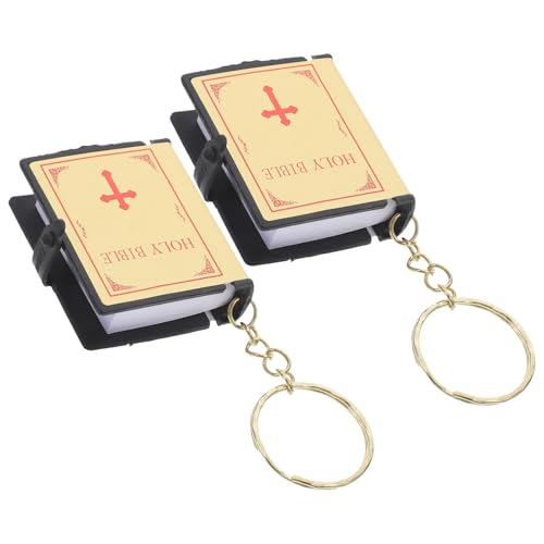 HOLIDYOYO 2 Stück Miniatur Schlüsselanhänger Schlüsselringe Religiöse Stilvolle Buchanhänger für Taschen und Rucksäcke HOLIDYOYO 2 Stück Miniatur Schlüsselanhänger Schlüsselringe Religiöse Stilvolle Buchanhänger für Taschen und Rucksäcke von HOLIDYOYO