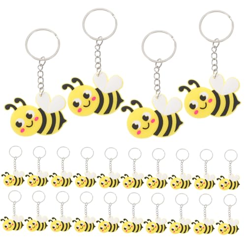 HOLIDYOYO 24 Stück Teiliges Cartoon Biene Schlüsselanhänger Niedlicher Bienen Anhänger aus Langlebigem Leichte Schlüsselbefestigung und Taschenanhänger Kreative Geschenkidee für Freunde und von HOLIDYOYO
