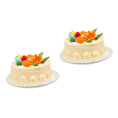 HOLIDYOYO 2St Mini-Cupcakes so tun, als würden sie essen spielzeug spielen fotografische Requisiten Modelle Ornament Mini-Fake-Kuchen künstliche Dessertdekoration Miniatur Dekorationen Harz von HOLIDYOYO