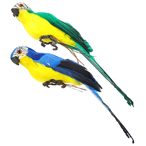 HOLIDYOYO 2 Stücke Lebensechte Papagei Figur Statue Garten Simulation Ornament Künstliche Vögel von HOLIDYOYO