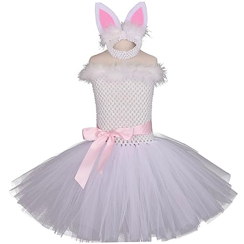 HOLIDYOYO 2stücke Teiliges Set Für Mädchen Niedliches Osterkostüm Mit Hasenohren Und Kleid Für Familientreffen Und Feiertagsfeiern Weiß von HOLIDYOYO