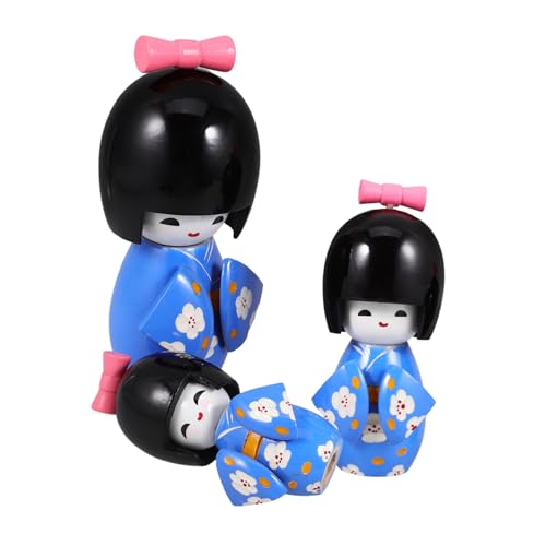 HOLIDYOYO 3 Stück Teiliges Set Japanische Kimono Holzpuppen Dekorative Traditionelle Asien Figuren Desktop Ornament Handgefertigt Leicht Stabile Basis Farbenfrohe Kimonos für Wohn und HOLIDYOYO 3 Stück Teiliges Set Japanische Kimono Holzpuppen Dekorative Traditionelle Asien Figuren Desktop Ornament Handgefertigt Leicht Stabile Basis Farbenfrohe Kimonos für Wohn und von HOLIDYOYO