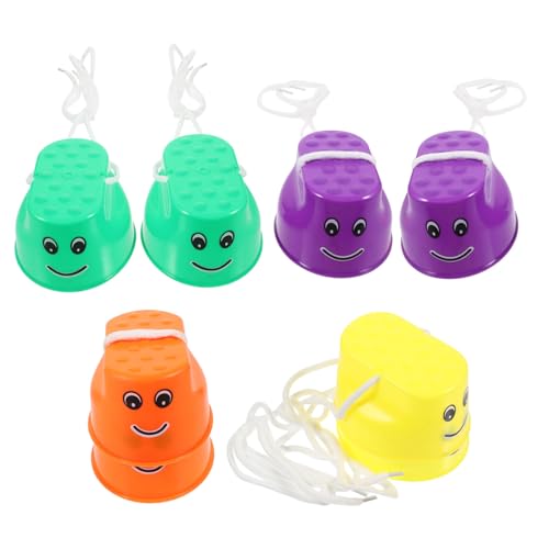 HOLIDYOYO 4 Paare Stelzen Dickem Kunststoff rutschfeste Eimer mit Verstellbarem Seil Motorische Entwicklungsspielzeuge für Drinnen und Draußen Bunte Laufbecher für Jungen und Mädchen HOLIDYOYO 4 Paare Stelzen Dickem Kunststoff rutschfeste Eimer mit Verstellbarem Seil Motorische Entwicklungsspielzeuge für Drinnen und Draußen Bunte Laufbecher für Jungen und Mädchen von HOLIDYOYO