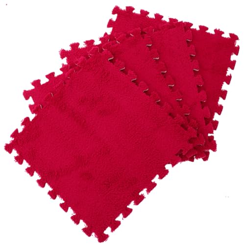 HOLIDYOYO 4 STÜCKE Plüsch Eva Bodenmatte Weiche Vielseitige Puzzle spielmatten für Wohnzimmer Büro Kinderzimmer rutschfest Komfortabel mit Randstreifen in Rot HOLIDYOYO 4 STÜCKE Plüsch Eva Bodenmatte Weiche Vielseitige Puzzle spielmatten für Wohnzimmer Büro Kinderzimmer rutschfest Komfortabel mit Randstreifen in Rot von HOLIDYOYO