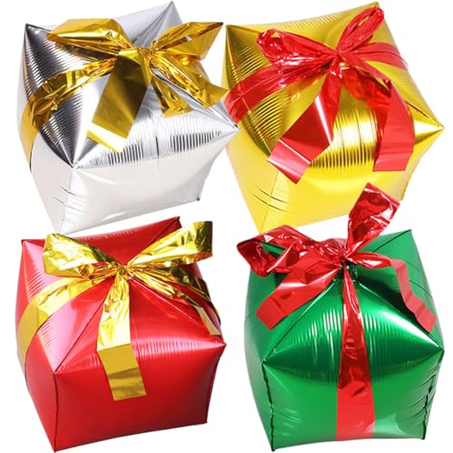 HOLIDYOYO 4 Stück Ballon Aus Aluminiumfolie Rosa Gegenwärtig Quadratische Luftballons Urlaub Weihnachtliche Folienballons Umwerben Geburtstagsdekorationen Groß Geburtstagsballons Aus Folie Ö von HOLIDYOYO