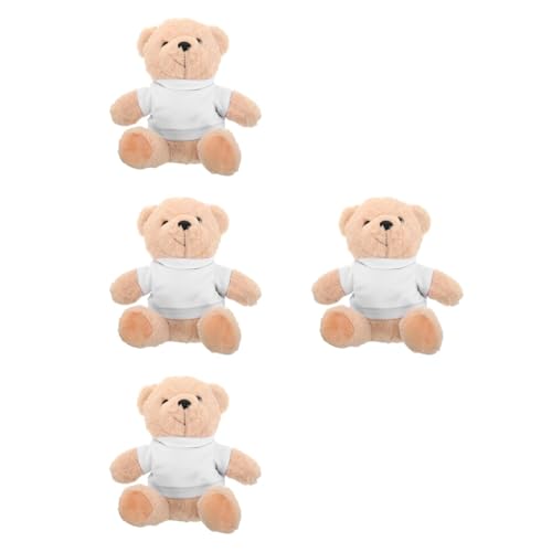 HOLIDYOYO 4 Einzigartige Plüschbären-stofftiere Mit Leerem T-Shirt Als Partygeschenk Für Kinder Besondere Anlässe Geschenkdekor Für Jungen Und Mädchen von HOLIDYOYO
