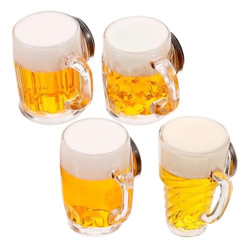 HOLIDYOYO 4 Stück Mini-Bierbecher Modellsimulation Puppenhaus-Bierkrug Für Miniaturzubehör DIY-Bastelzubehör Winzige Hausdekorationen Fotografie-Requisiten von HOLIDYOYO