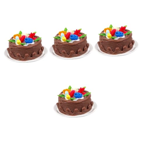 HOLIDYOYO 4 Stück Mini-Cupcakes Cajas para Cupcakes realistischer künstlicher Kuchen Spielzeuge Ornament künstliche Dessertdekoration Mini-Fake-Kuchen Jahrgang gefälschter Kuchen das Gericht von HOLIDYOYO