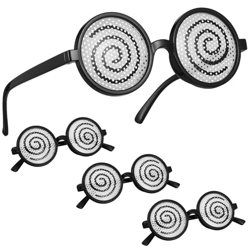 HOLIDYOYO 4 Stück Vertigo-Effekt-Brille Lustige Brille Für Erwachsene Cosplay-Party-Brille Lustige Kostüm-Brille Neuheits-Sonnenbrille Lustige Sonnenbrille Foto-Requisiten Partyzubehör von HOLIDYOYO