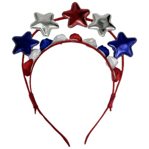 HOLIDYOYO 4. Juli-Stirnband Glitzernde Sterne Haarbänder Kopfband Unabhängigkeitstag Kopfschmuck Patriotische Party-Haarzubehör Haarreifen Kopfbedeckung Für Frauen Mädchen Kinder von HOLIDYOYO
