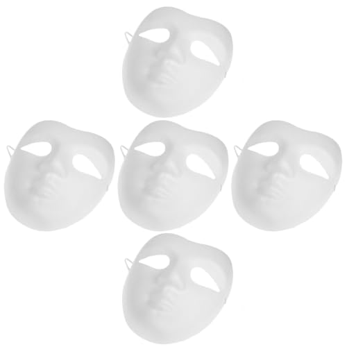 HOLIDYOYO 5 Stück Diy-Vollgesichtsmasken Weiße Pappmaché-Masken Bemalbare Papiermasken Leere Bastelmasken Zum Dekorieren Maskerademasken Chinesische Peking-Opernmasken von HOLIDYOYO