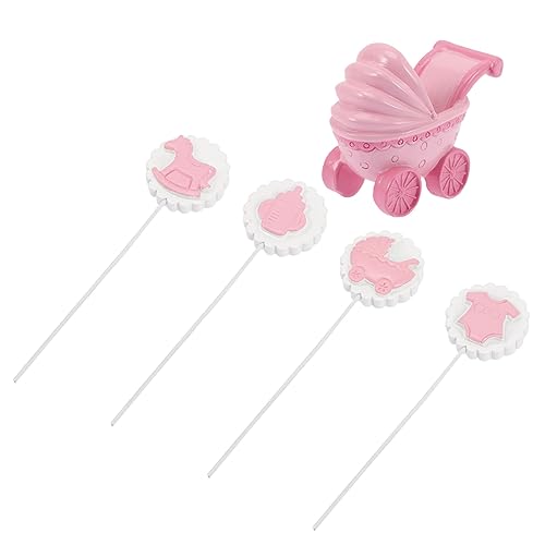 HOLIDYOYO 5 Stück Kuchenflaggen Kinderwagen Party Babyparty Leckerli Picker Vorspeisen Picker Duschdekoration Babyflasche Flasche Pool Dessert Cupcake Topper Cartoon Oh Harz von HOLIDYOYO