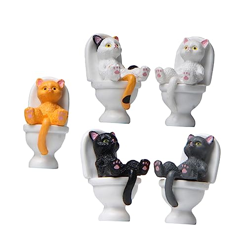 HOLIDYOYO 5pcs Miniatur Katze Decor Cartoon Katze Statue Sitzen Auf Toilette PVC Material Wohnkultur HOLIDYOYO 5pcs Miniatur Katze Decor Cartoon Katze Statue Sitzen Auf Toilette PVC Material Wohnkultur von HOLIDYOYO