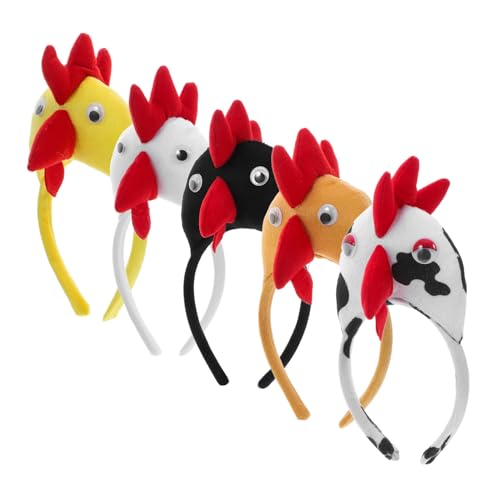 HOLIDYOYO Stirnband 5-tlg. Kinder-huhn-stirnband-set Halloween-mädchen-hahn-accessoire HOLIDYOYO Stirnband 5-tlg. Kinder-huhn-stirnband-set Halloween-mädchen-hahn-accessoire von HOLIDYOYO