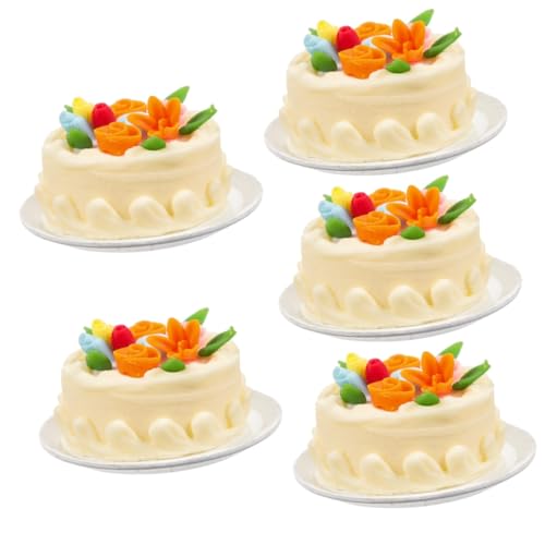 HOLIDYOYO 5st Mini-Cupcakes Mini-Essen Hochzeitsdeko Mini-Spielzeug Realistischer Kuchen Künstlicher Nachtisch Miniatur-kuchenspielzeug Simulierter Kuchen Gefälschte Hochzeitstorten Jahrgang von HOLIDYOYO