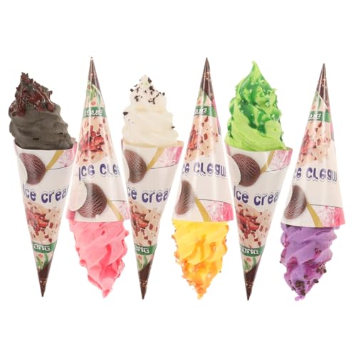 HOLIDYOYO 6 Stück künstliche Dessertdekoration realistische Eistütendekoration Creme Dekorative Magnete Party klein Kühlschrankmagnet-Eismodell Eisdekor fotografieren Plastik HOLIDYOYO 6 Stück künstliche Dessertdekoration realistische Eistütendekoration Creme Dekorative Magnete Party klein Kühlschrankmagnet-Eismodell Eisdekor fotografieren Plastik von HOLIDYOYO