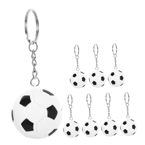 HOLIDYOYO 8 Stück Teiliges Fußball-schlüsselanhänger Schwarz-weißes Ball Design Leichte Vielseitige Taschenanhänger für Jungen Geburtstags-mitgebsel Schulranzen Karneval und Teamgeschenke von HOLIDYOYO