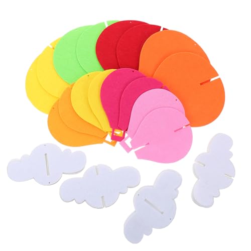 HOLIDYOYO Bunte Filz Heißluftballon Hängedekoration für Kindergarten Flur Teiliges mit Wolken Leichte und Langlebige Raumdekoration für Klassenraum und Kinderfeste von HOLIDYOYO
