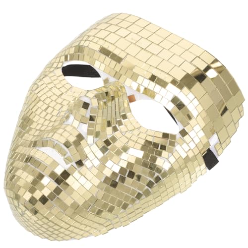 HOLIDYOYO Disco-Kugel-Glitzer-Maske Bling-Vollgesichtsmaske Maskerade Gesichtsbedeckung Kostüm Steampunk-Party Cosplay Performance-Maske Für Karneval Dj Bühne Gesichtsbedeckung von HOLIDYOYO