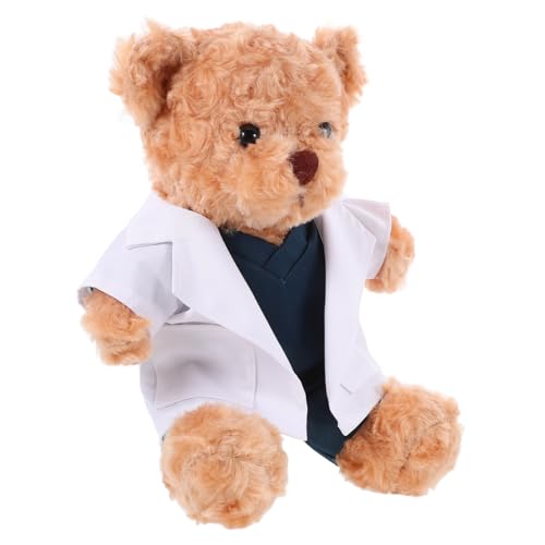 HOLIDYOYO Doktor-Bär-Puppe kinderarzt plüschbär weicher Stoffbär gefüllte Puppendekoration Stofftier Bär ausgestopfte Bärenpuppe Bär Plüschpuppe tragen PP Baumwolle Light Brown von HOLIDYOYO