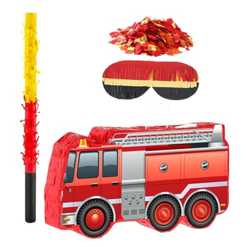 HOLIDYOYO Feuerwehr Party Pinata mit Augenbinde Schläger und Konfetti Leichte Aufhängung Einfache Dekoration für Jungen Geburtstag und Shower Inklusive Füllung aus Süßigkeiten HOLIDYOYO Feuerwehr Party Pinata mit Augenbinde Schläger und Konfetti Leichte Aufhängung Einfache Dekoration für Jungen Geburtstag und Shower Inklusive Füllung aus Süßigkeiten von HOLIDYOYO