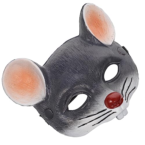 HOLIDYOYO Halloween-Masken 3D-Rattenkopfmasken Gruselige Tier-Halbgesichtsmaske Für Erwachsene Männer Karneval Halloween Party Kostüm Cosplay Grau von HOLIDYOYO