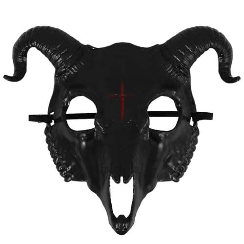 HOLIDYOYO Halloween Ziege Schädel Maske Schafe Horn Form Maskerade Maske Party Dekorationen von HOLIDYOYO