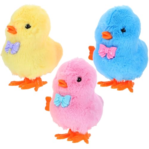 HOLIDYOYO Hühnchen-Spielzeug Zum Aufziehen 3 Stück Neuheit Springende Hühnchen Plüsch-Babyküken Frühlingshafte Flauschige Laufküken Uhrwerk-Spielzeug Für Die Ostereiersuche Körbe HOLIDYOYO Hühnchen-Spielzeug Zum Aufziehen 3 Stück Neuheit Springende Hühnchen Plüsch-Babyküken Frühlingshafte Flauschige Laufküken Uhrwerk-Spielzeug Für Die Ostereiersuche Körbe von HOLIDYOYO