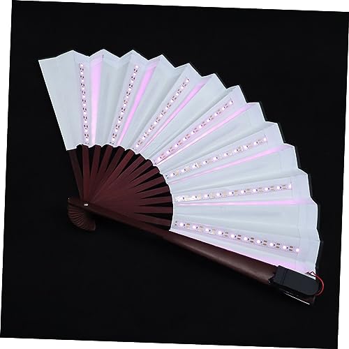 HOLIDYOYO LED Leuchtfächer Faltbar Kreativer Performance Fan mit Bunter Uv Glühfunktion Leichter Sommerfächer für Party Tanz und Bühnenauftritt von HOLIDYOYO