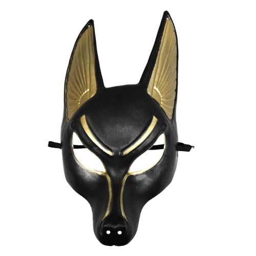 HOLIDYOYO Maske Ägypter Der Gott Cosplay Kostüm Zubehör Halbes Gesicht Maskerade Maske Tier Wolf Kopf Karneval Maske Geburtstag Karneval Festival Party von HOLIDYOYO