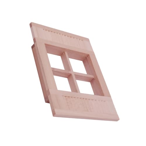 HOLIDYOYO Miniatur Fensterladen Holz Fach Mini Haus Zubehör Dekoration für Puppenhaus Wohnzimmer von HOLIDYOYO
