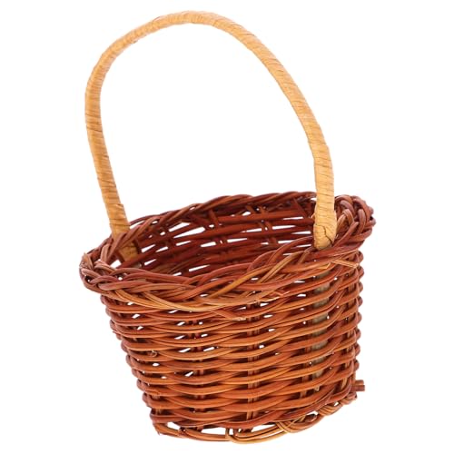 HOLIDYOYO Miniatur-Picknickkörbe Mit Griff Mini-Rattan-Körbe Winziger Geflochtener Puppenhauskorb Obst-Gemüse-Korb Kleiner Partygeschenkkorb Für Den Feengarten von HOLIDYOYO