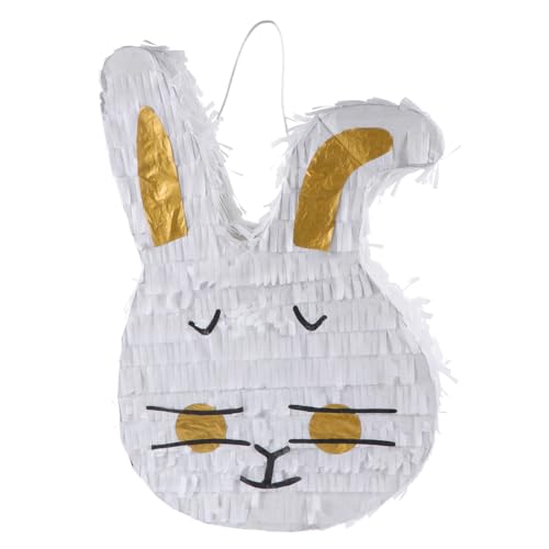 HOLIDYOYO Osterhasen-Pinata Weiße Niedliche Hasen-Pinata Mit Großen Ohren Cartoon Für -Partyspiele Geschlecht Offenbaren Pinatas Kinder-Gaming-Fiesta-Zubehör von HOLIDYOYO