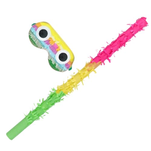 HOLIDYOYO Pinata Stick und Augenbinde Leichtes Partyzubehör für Geburtstagsfeiern Karneval Stabile Bunte Schlagstäbe Kompakt und Handlich für Erwachsene Partyspiel Zubehör von HOLIDYOYO