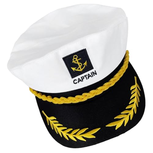 HOLIDYOYO Yacht-Kapitänsmütze Matrosenmütze Matrosenmütze Bootsmütze Weiße Matrosenmütze Für Kinder Piratenkostüm von HOLIDYOYO