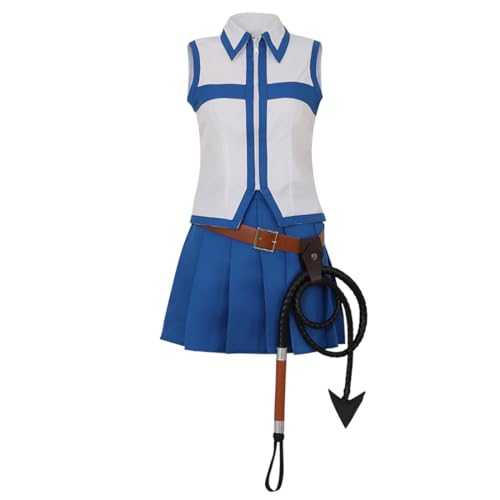 HOLRAN Damen Lucy Dress Cosplay Kostüme und Peitsche (Blau, XS) von HOLRAN