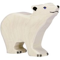 HOLZTIGER 80209 Eisbär, klein, Kopf hoch ca. 10 x 2,3 x 8 cm, Holz von HOLZTIGER