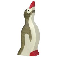HOLZTIGER 80212 Pinguin, klein, Kopf hoch ca. 3 x 1,9 x 7,5 cm, Holz von HOLZTIGER