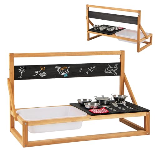 HOMASIS Tonküche aus Spielzeug, Küche aus Tannenholz mit Tafel, Spüle, Küchenzubehör und Tuch, Outdoor-Küchen-Set für Kinder ab 3 Jahren, 81 x 36 x 49 cm, natürlich HOMASIS Tonküche aus Spielzeug, Küche aus Tannenholz mit Tafel, Spüle, Küchenzubehör und Tuch, Outdoor-Küchen-Set für Kinder ab 3 Jahren, 81 x 36 x 49 cm, natürlich von HOMASIS