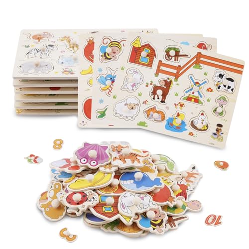 HOMCENT Holzpuzzle für Kleinkinder 6 teiliges Montessori Kleinkind Puzzle Set Steckpuzzle Pädagogisches Lernspielzeug für Kinder HOMCENT Holzpuzzle für Kleinkinder 6 teiliges Montessori Kleinkind Puzzle Set Steckpuzzle Pädagogisches Lernspielzeug für Kinder von HOMCENT