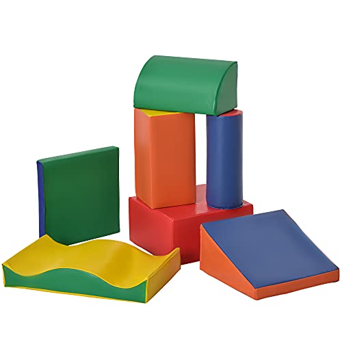 HOMCOM 7-TLG. Softbausteine, Bausteinset, Schaumstoffbausteine zum Toben & Klettern, Riesenbausteine, weiche Bauklötze für Kinderzimmer und Kindergarten, Kunstleder, Bunt HOMCOM 7-TLG. Softbausteine, Bausteinset, Schaumstoffbausteine zum Toben & Klettern, Riesenbausteine, weiche Bauklötze für Kinderzimmer und Kindergarten, Kunstleder, Bunt von HOMCOM