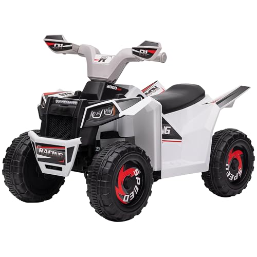 HOMCOM Elektro Kinderquad, Elektrofahrzeug mit Vorwärts-und Rückwärtsfunktion, 2,5 km/h, 6 V Mini Elektroquad für Kinder 1,5-3 Jahre, Weiß HOMCOM Elektro Kinderquad, Elektrofahrzeug mit Vorwärts-und Rückwärtsfunktion, 2,5 km/h, 6 V Mini Elektroquad für Kinder 1,5-3 Jahre, Weiß von HOMCOM