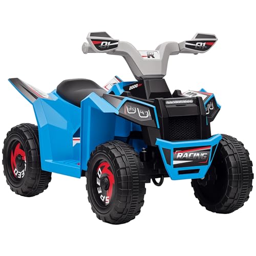 HOMCOM Kinder Quad Elektro 6V Kinderquad mit Vorwärts-, Rückwärtsfunktion, Elektro-Quad für Kinder 1,5-3 Jahre Blau von HOMCOM