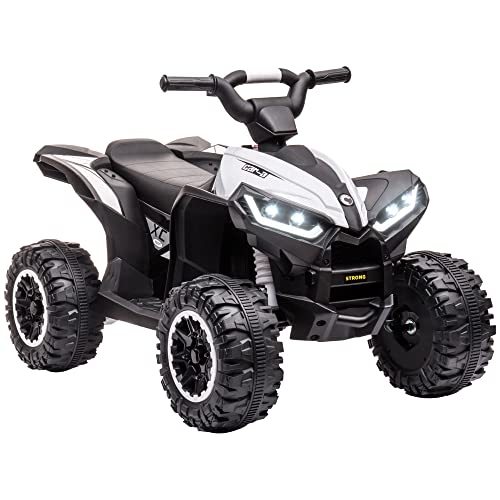HOMCOM Elektro-Quad 12V Kinderquad mit USB-Anschluss, Kindermotorrad mit MP3-Musikplayer, Scheinwerfer, Kinderfahrzeug für Kinder 3-5 Jahre, 3-6 km/h, Metall, Weiß HOMCOM Elektro-Quad 12V Kinderquad mit USB-Anschluss, Kindermotorrad mit MP3-Musikplayer, Scheinwerfer, Kinderfahrzeug für Kinder 3-5 Jahre, 3-6 km/h, Metall, Weiß von HOMCOM