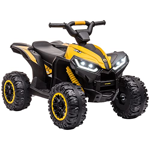 HOMCOM Elektro-Quad 12V Kinderquad mit USB-Anschluss, Kindermotorrad mit MP3-Musikplayer, Scheinwerfer, Kinderfahrzeug für Kinder 3-5 Jahre, 3-6 km/h, Metall, Gelb HOMCOM Elektro-Quad 12V Kinderquad mit USB-Anschluss, Kindermotorrad mit MP3-Musikplayer, Scheinwerfer, Kinderfahrzeug für Kinder 3-5 Jahre, 3-6 km/h, Metall, Gelb von HOMCOM