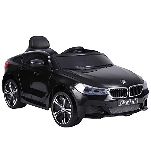 HOMCOM Elektroauto Kinder 6 V 3 Km/h Max. Licht- und Soundeffekte Inkl. Fernbedienung Schwarz BMW 6 GT von HOMCOM