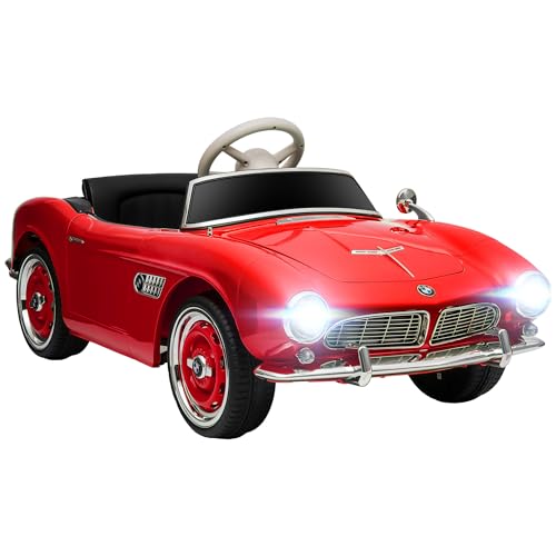 HOMCOM Elektroauto für Kinder, BMW 507 Lizenz, Retro-Vintage-Stil, 12V, Höchstgeschwindigkeit 5 km/h, Fernbedienung, Licht- und Soundeffekte, rot HOMCOM Elektroauto für Kinder, BMW 507 Lizenz, Retro-Vintage-Stil, 12V, Höchstgeschwindigkeit 5 km/h, Fernbedienung, Licht- und Soundeffekte, rot von HOMCOM