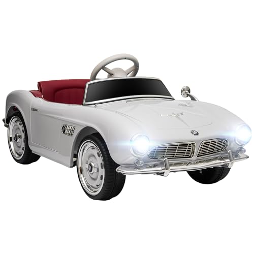 HOMCOM Elektroauto für Kinder, BMW 507 Lizenz, Retro-Vintage-Stil, 12V, Höchstgeschwindigkeit 5 km/h, Fernbedienung, Licht- und Soundeffekte, weiß HOMCOM Elektroauto für Kinder, BMW 507 Lizenz, Retro-Vintage-Stil, 12V, Höchstgeschwindigkeit 5 km/h, Fernbedienung, Licht- und Soundeffekte, weiß von HOMCOM